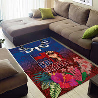 Proud of Samoa Area Rug Ula Nifo with Samoa 685 and Hibiscus Tapa Tribal Pattern LT03 - Polynesian Pride