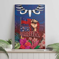 Proud of Samoa Canvas Wall Art Ula Nifo with Samoa 685 and Hibiscus Tapa Tribal Pattern LT03 - Polynesian Pride