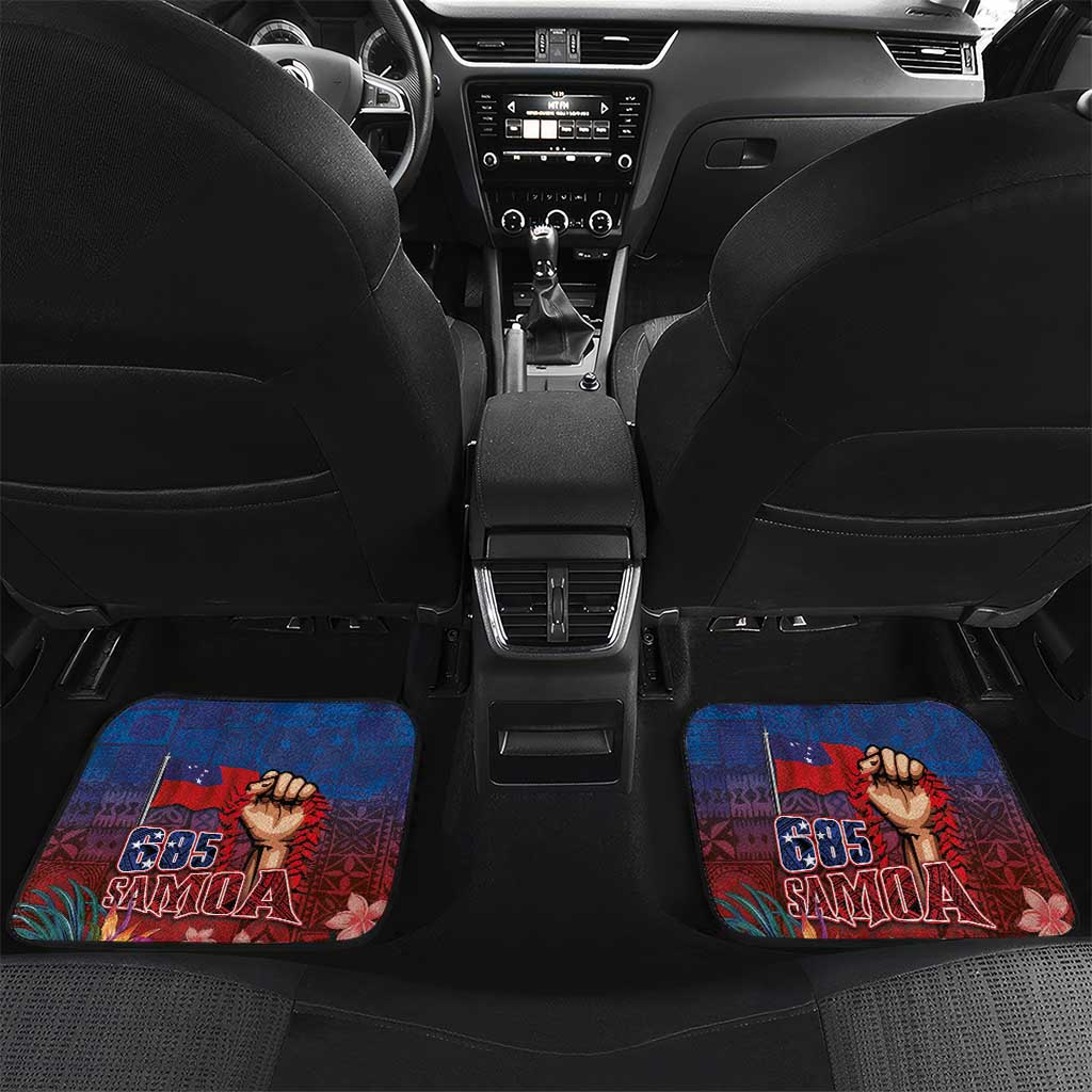 Proud of Samoa Car Mats Ula Nifo with Samoa 685 and Hibiscus Tapa Tribal Pattern