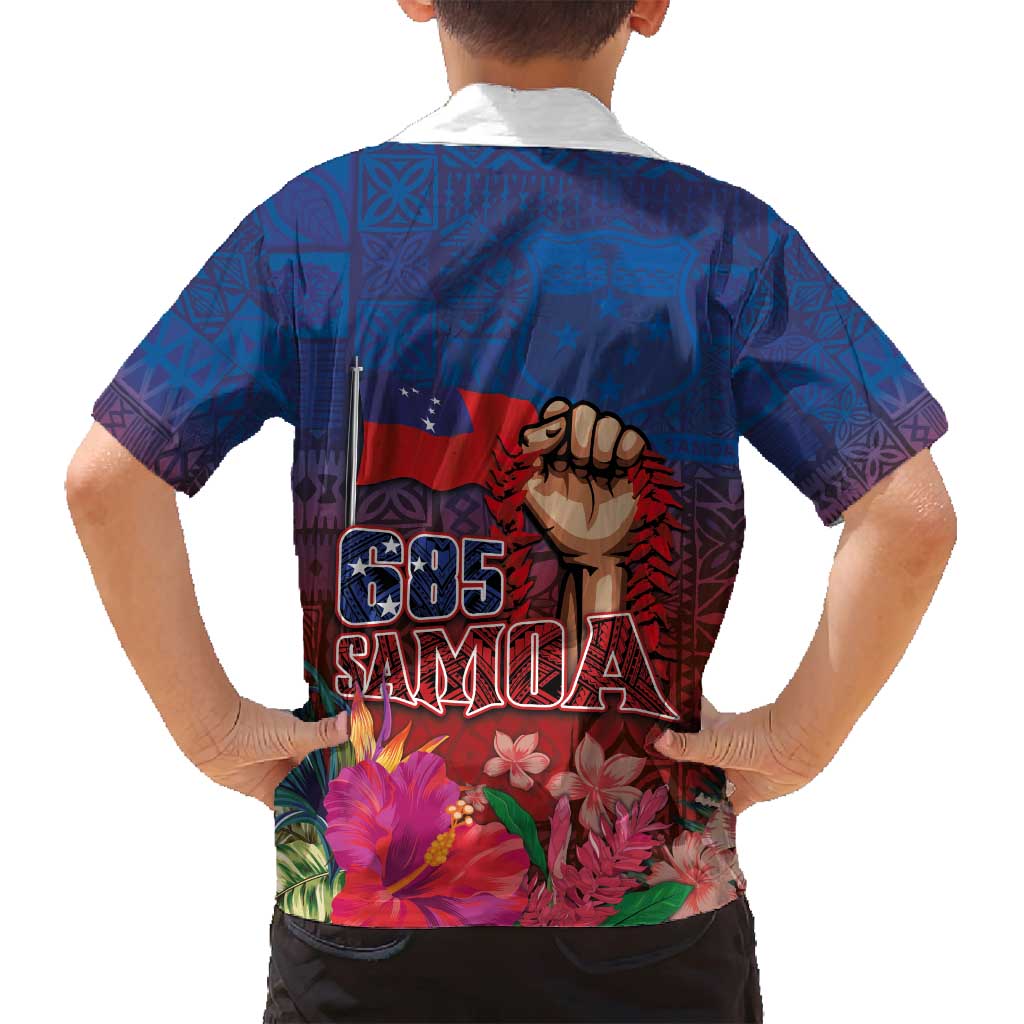 Proud of Samoa Family Matching Long Sleeve Bodycon Dress and Hawaiian Shirt Ula Nifo with Samoa 685 and Hibiscus Tapa Tribal Pattern LT03 - Polynesian Pride