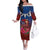 Proud of Samoa Family Matching Off The Shoulder Long Sleeve Dress and Hawaiian Shirt Ula Nifo with Samoa 685 and Hibiscus Tapa Tribal Pattern