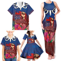 Proud of Samoa Family Matching Tank Maxi Dress and Hawaiian Shirt Ula Nifo with Samoa 685 and Hibiscus Tapa Tribal Pattern LT03 - Polynesian Pride