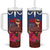 Proud of Samoa 685 Tumbler With Handle Ula Nifo and Hibiscus Tapa Tribal Pattern