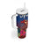Proud of Samoa 685 Tumbler With Handle Ula Nifo and Hibiscus Tapa Tribal Pattern