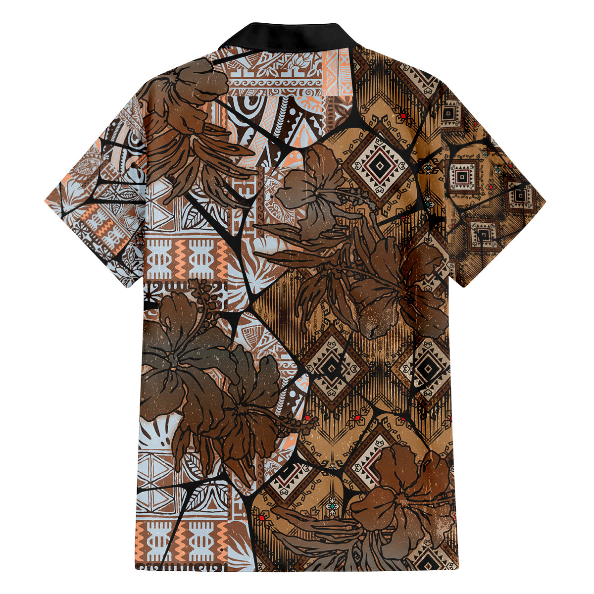 Fiji Masi Tapa Tribal Family Matching Tank Maxi Dress and Hawaiian Shirt Old Hibiscus Vintage Style LT03 - Polynesian Pride
