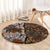 Fiji Masi Tapa Tribal Round Carpet Old Hibiscus Vintage Style LT03 - Polynesian Pride