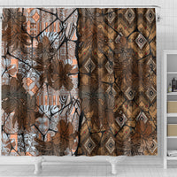 Fiji Masi Tapa Tribal Shower Curtain Old Hibiscus Vintage Style LT03 - Polynesian Pride