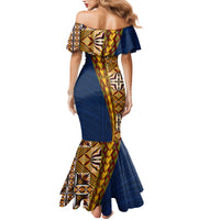 Samoan Siapo Family Matching Mermaid Dress and Hawaiian Shirt Tatau Pattern Half Style LT03 - Polynesian Pride
