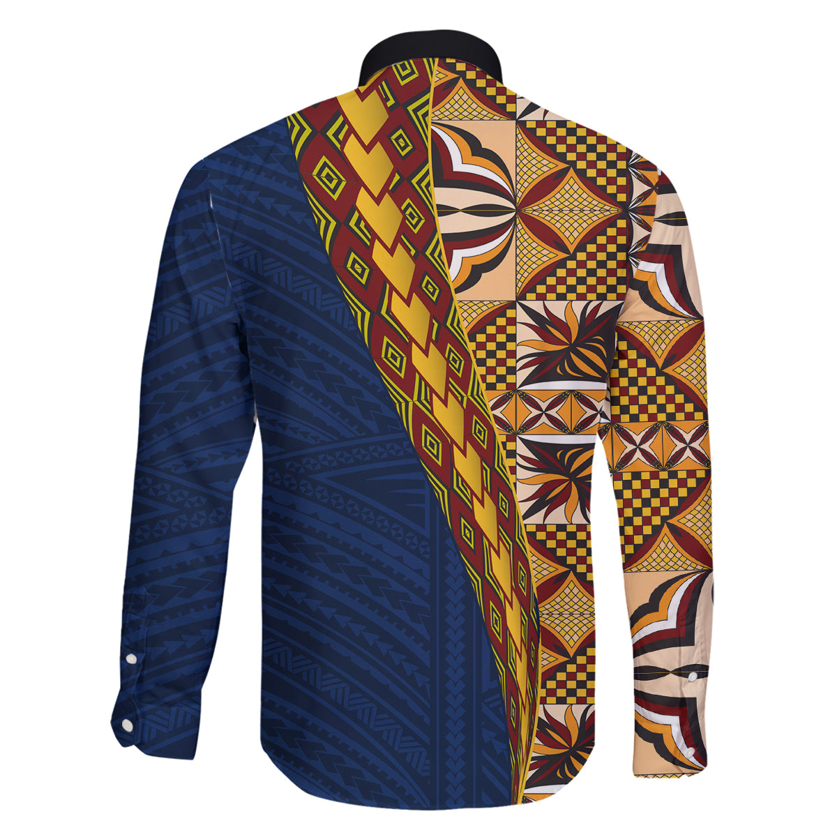 Samoan Siapo Family Matching Summer Maxi Dress and Hawaiian Shirt Tatau Pattern Half Style LT03 - Polynesian Pride