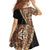 Samoan Siapo Family Matching Short Sleeve Bodycon Dress and Hawaiian Shirt Tatau Pattern Half Style Retro Mode LT03