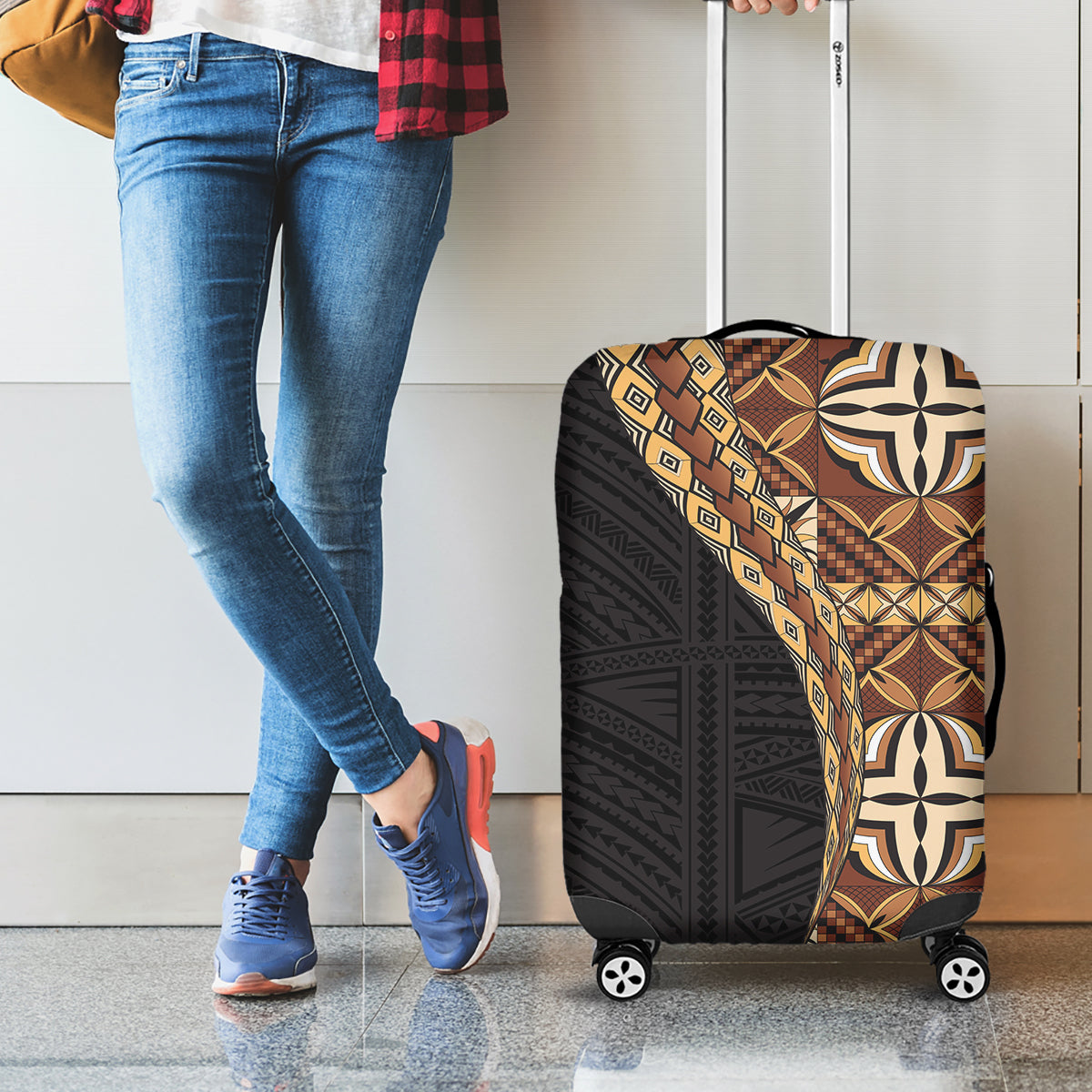 Samoan Siapo Luggage Cover Tatau Pattern Half Style Retro Mode LT03 - Polynesian Pride
