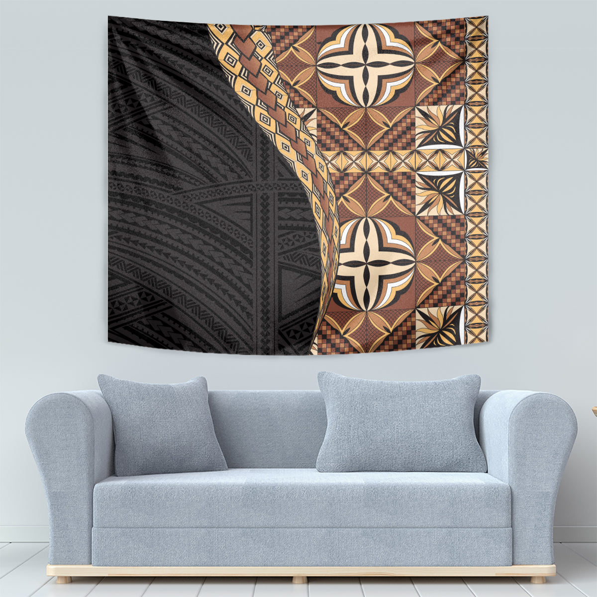 Samoan Siapo Tapestry Tatau Pattern Half Style Retro Mode LT03 - Polynesian Pride