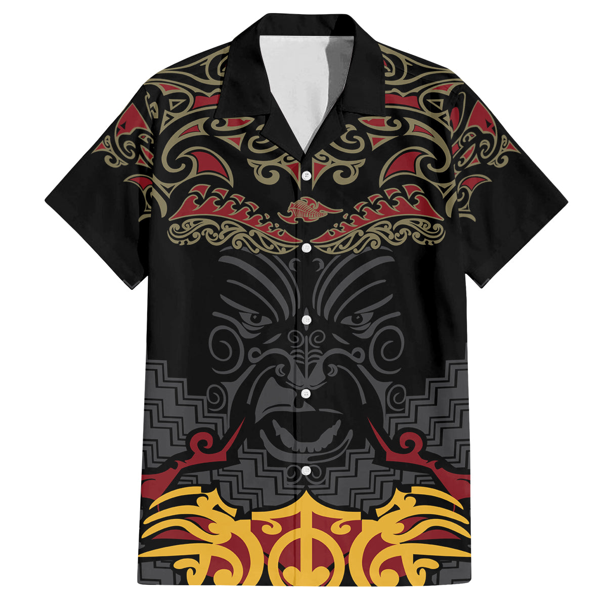 Custom New Zealand Rugby Family Matching Off Shoulder Long Sleeve Dress and Hawaiian Shirt Black Fern Maori Tribal Pattern LT03 Dad's Shirt - Short Sleeve Black - Polynesian Pride
