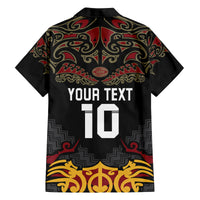 Custom New Zealand Rugby Family Matching Off Shoulder Short Dress and Hawaiian Shirt Black Fern Maori Tribal Pattern LT03 - Polynesian Pride