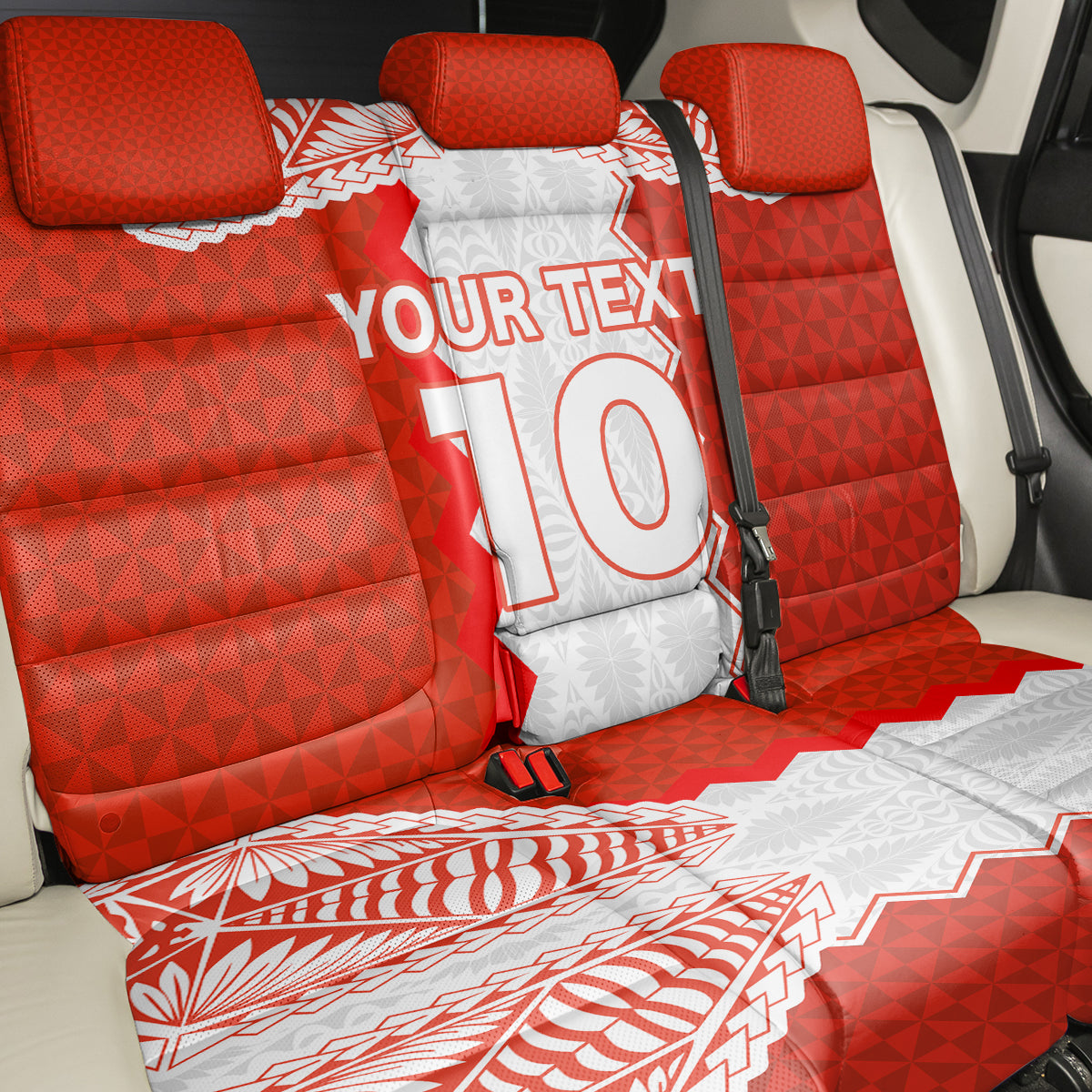 Custom Tonga Rugby Back Car Seat Cover Ikale Tahi Ngatu Tribal Pattern LT03 - Polynesian Pride