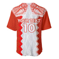 Custom Tonga Rugby Baseball Jersey Ikale Tahi Ngatu Tribal Pattern LT03