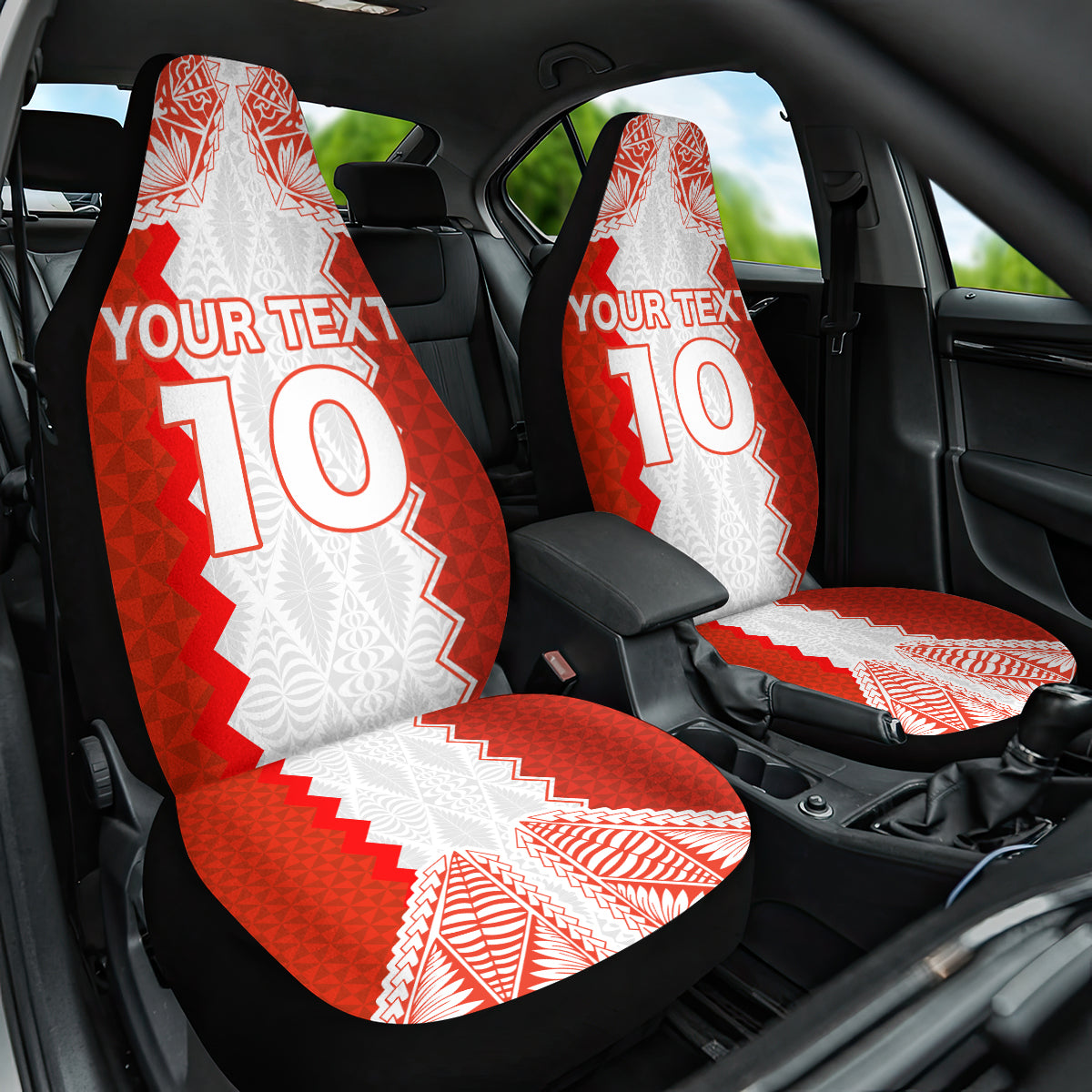 Custom Tonga Rugby Car Seat Cover Ikale Tahi Ngatu Tribal Pattern LT03 One Size Orange - Polynesian Pride