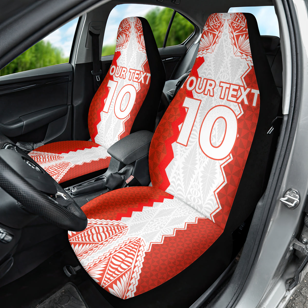 Custom Tonga Rugby Car Seat Cover Ikale Tahi Ngatu Tribal Pattern LT03 - Polynesian Pride