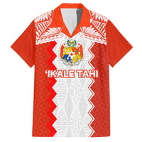 Custom Tonga Rugby Family Matching Tank Maxi Dress and Hawaiian Shirt Ikale Tahi Ngatu Tribal Pattern LT03