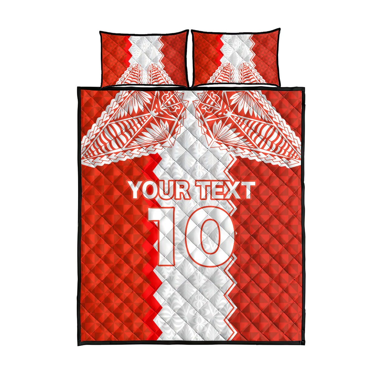 Custom Tonga Rugby Quilt Bed Set Ikale Tahi Ngatu Tribal Pattern