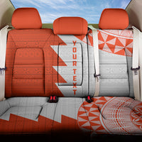 Custom Tonga Rugby Back Car Seat Cover Ikale Tahi Ngatu Tribal Pattern Half Style LT03 One Size Orange - Polynesian Pride