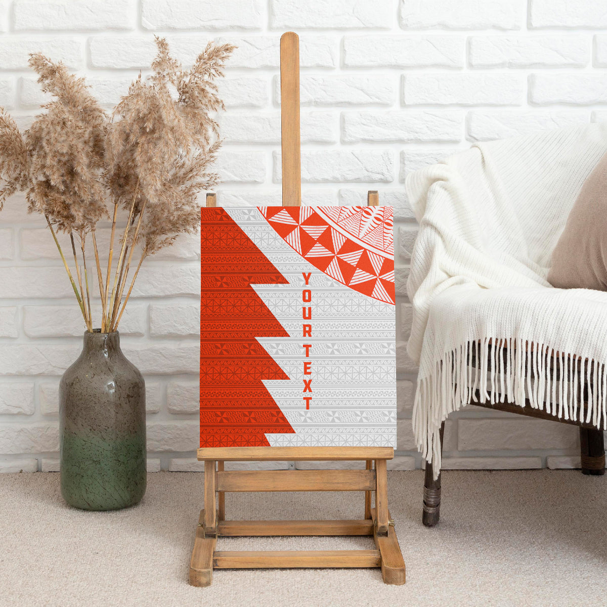 Custom Tonga Rugby Canvas Wall Art Ikale Tahi Ngatu Tribal Pattern Half Style