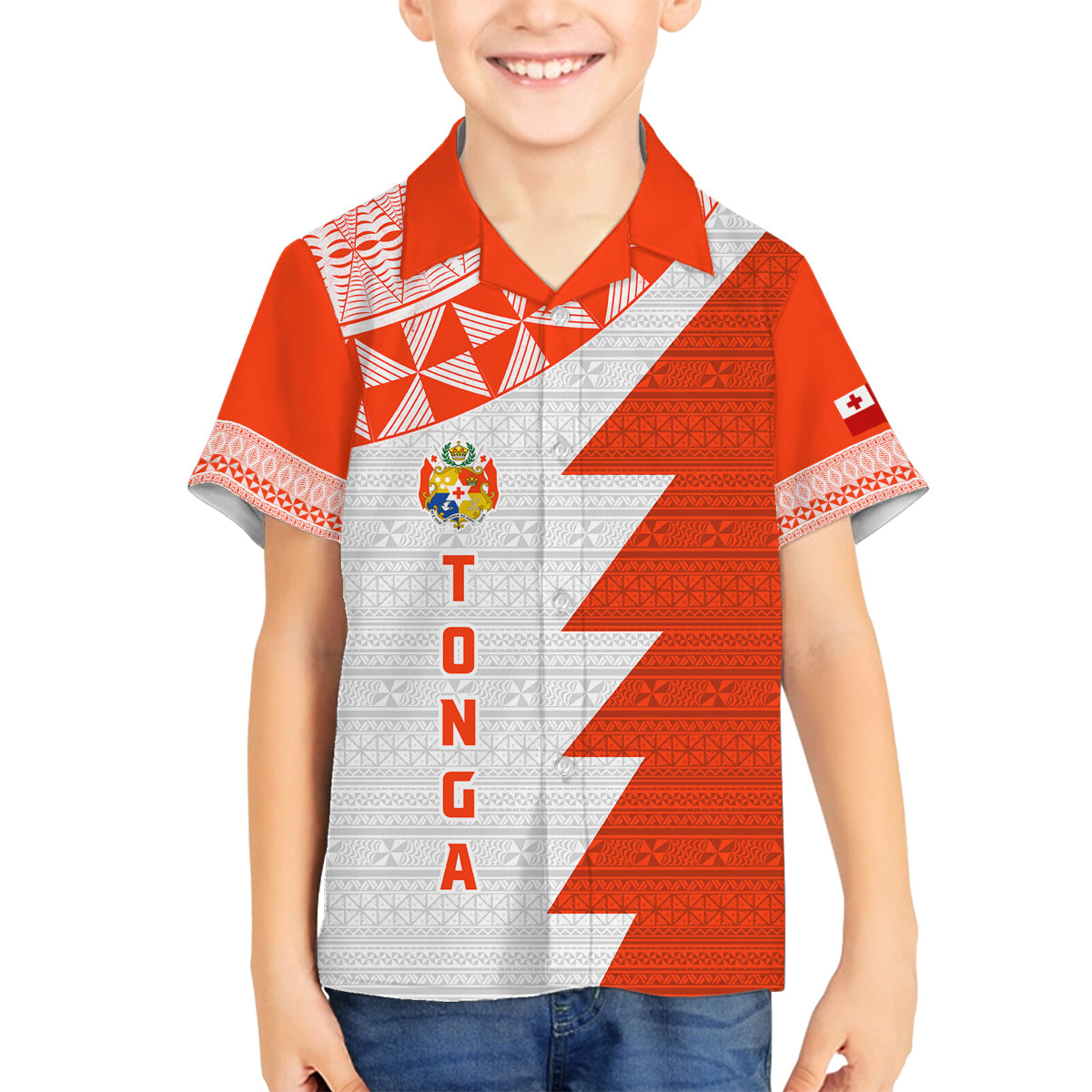Custom Tonga Rugby Family Matching Off Shoulder Maxi Dress and Hawaiian Shirt Ikale Tahi Ngatu Tribal Pattern Half Style LT03