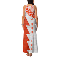 Custom Tonga Rugby Family Matching Tank Maxi Dress and Hawaiian Shirt Ikale Tahi Ngatu Tribal Pattern Half Style LT03