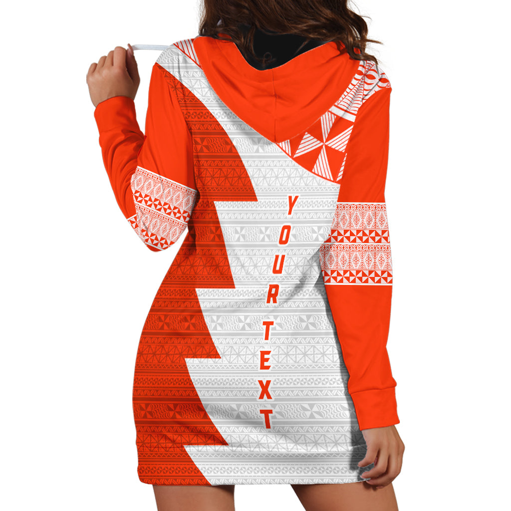 Custom Tonga Rugby Hoodie Dress Ikale Tahi Ngatu Tribal Pattern Half Style LT03 - Polynesian Pride