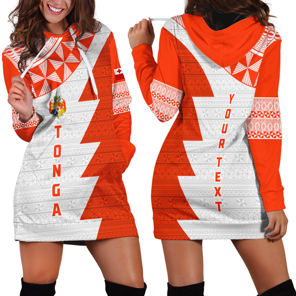 Custom Tonga Rugby Hoodie Dress Ikale Tahi Ngatu Tribal Pattern Half Style LT03 - Polynesian Pride