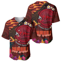 American Samoa Manulele Tausala Nu'uuli Baseball Jersey Tatau Art Pattern with Tropical Plants