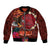 American Samoa Manulele Tausala Nu'uuli Bomber Jacket Tatau Art Pattern with Tropical Plants