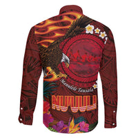 American Samoa Manulele Tausala Nu'uuli Family Matching Long Sleeve Bodycon Dress and Hawaiian Shirt Tatau Art Pattern with Tropical Plants LT03 - Polynesian Pride