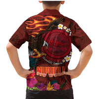 American Samoa Manulele Tausala Nu'uuli Family Matching Mermaid Dress and Hawaiian Shirt Tatau Art Pattern with Tropical Plants LT03 - Polynesian Pride