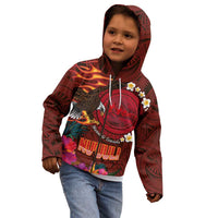 American Samoa Manulele Tausala Nu'uuli Kid Hoodie Tatau Art Pattern with Tropical Plants