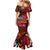 American Samoa Manulele Tausala Nu'uuli Mermaid Dress Tatau Art Pattern with Tropical Plants