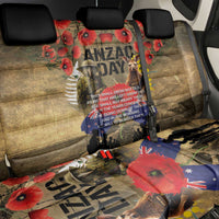 Australia and New Zealand ANZAC Day Back Car Seat Cover Kangaroo and Kiwi Bird Soldier-Honor and Remember Vintage Style LT03 - Polynesian Pride
