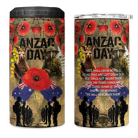 Australia and New Zealand ANZAC Day 4 in 1 Can Cooler Tumbler Kangaroo and Kiwi Bird Soldier-Honor and Remember Vintage Style LT03 One Size: 16 oz Beige - Polynesian Pride