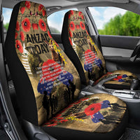 Australia and New Zealand ANZAC Day Car Seat Cover Kangaroo and Kiwi Bird Soldier-Honor and Remember Vintage Style LT03 - Polynesian Pride