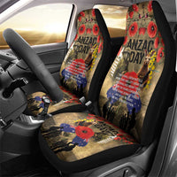 Australia and New Zealand ANZAC Day Car Seat Cover Kangaroo and Kiwi Bird Soldier-Honor and Remember Vintage Style LT03 - Polynesian Pride