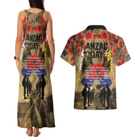 Australia and New Zealand ANZAC Day Couples Matching Tank Maxi Dress and Hawaiian Shirt Kangaroo and Kiwi Bird Soldier-Honor and Remember Vintage Style LT03 - Polynesian Pride