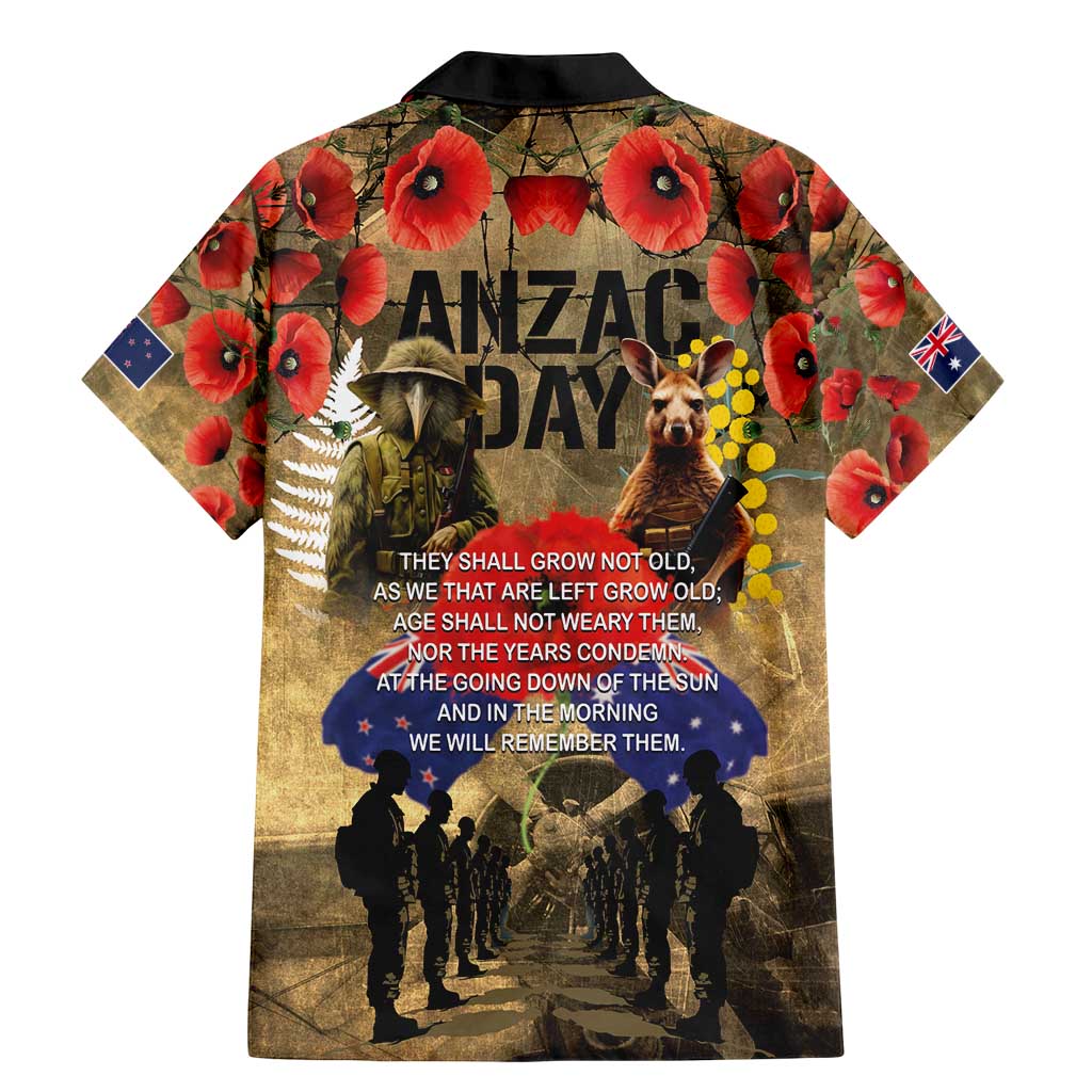 Australia and New Zealand ANZAC Day Family Matching Mermaid Dress and Hawaiian Shirt Kangaroo and Kiwi Bird Soldier-Honor and Remember Vintage Style LT03 - Polynesian Pride