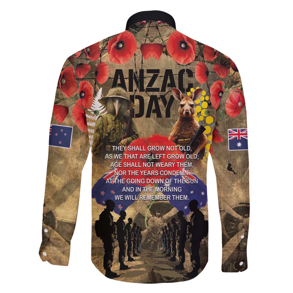 Australia and New Zealand ANZAC Day Family Matching Tank Maxi Dress and Hawaiian Shirt Kangaroo and Kiwi Bird Soldier-Honor and Remember Vintage Style LT03 - Polynesian Pride