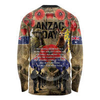 Australia and New Zealand ANZAC Day Long Sleeve Shirt Kangaroo and Kiwi Bird Soldier-Honor and Remember Vintage Style LT03 - Polynesian Pride