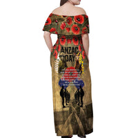 Australia and New Zealand ANZAC Day Off Shoulder Maxi Dress Kangaroo and Kiwi Bird Soldier-Honor and Remember Vintage Style LT03 - Polynesian Pride