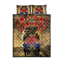 Australia and New Zealand ANZAC Day Quilt Bed Set Kangaroo and Kiwi Bird Soldier-Honor and Remember Vintage Style