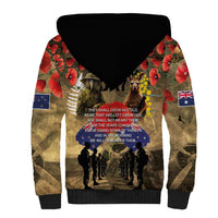 Australia and New Zealand ANZAC Day Sherpa Hoodie Kangaroo and Kiwi Bird Soldier-Honor and Remember Vintage Style LT03 - Polynesian Pride