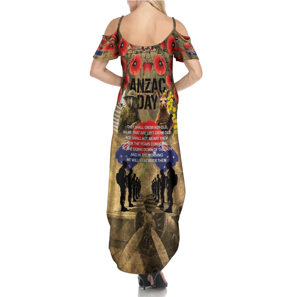 Australia and New Zealand ANZAC Day Summer Maxi Dress Kangaroo and Kiwi Bird Soldier-Honor and Remember Vintage Style LT03 - Polynesian Pride