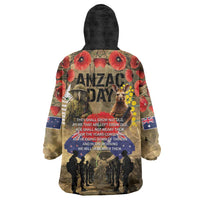 Australia and New Zealand ANZAC Day Wearable Blanket Hoodie Kangaroo and Kiwi Bird Soldier-Honor and Remember Vintage Style LT03 - Polynesian Pride