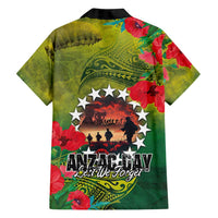 Cook Islands ANDAC Day Family Matching Off Shoulder Short Dress and Hawaiian Shirt Honor and Remember Soliders-Forever in My Thoughts Grunge Style LT03 - Polynesian Pride
